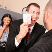 Halie snickers while Jordan tells the boss to go fuck himself