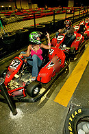 Priya and Keiran on the track